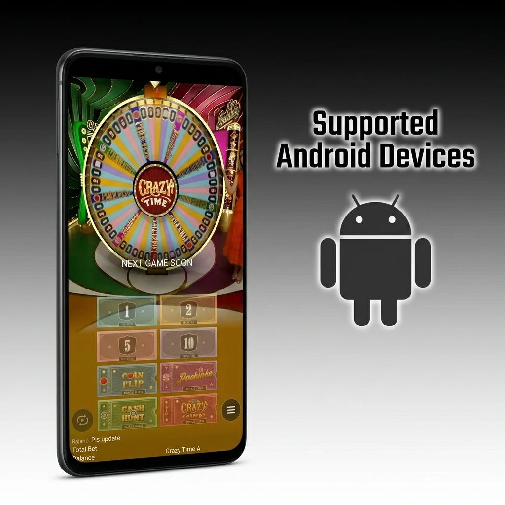 Ten Android devices from budget to flagship segments tested running Crazy Time app without performance issues