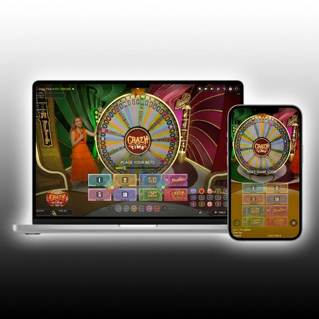 Crazy Time app supported on Android, iOS, Windows, and macOS with live stream and bonus eligibility on all platforms