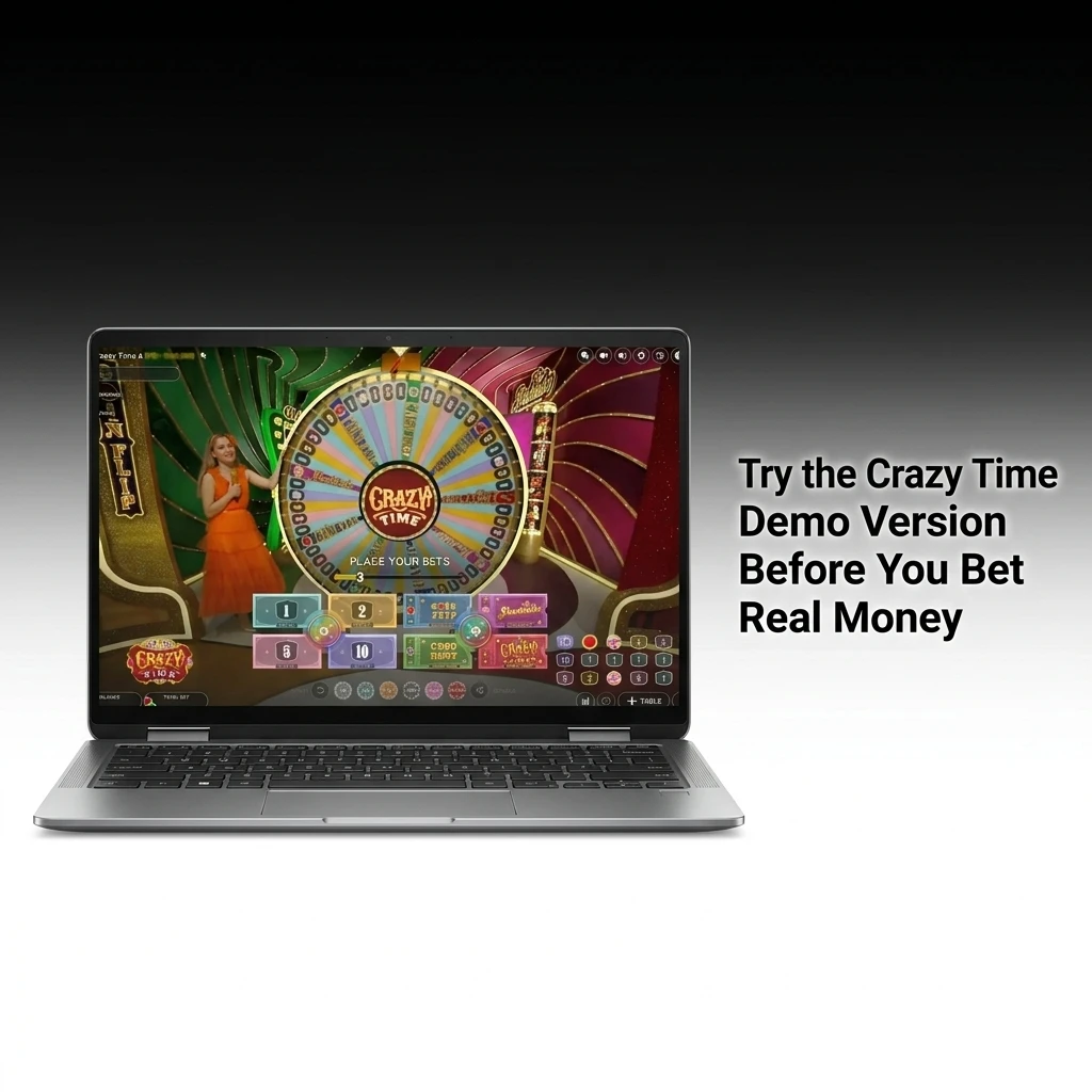 Crazy Time demo version gameplay showing bonus rounds and multipliers with no real money required