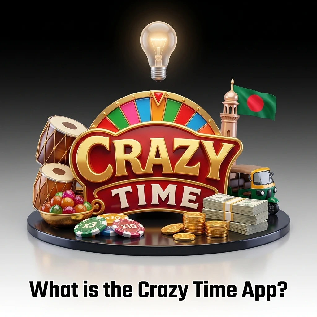 Crazy Time live casino game on mobile app showing spinning money wheel with live host and bonus rounds