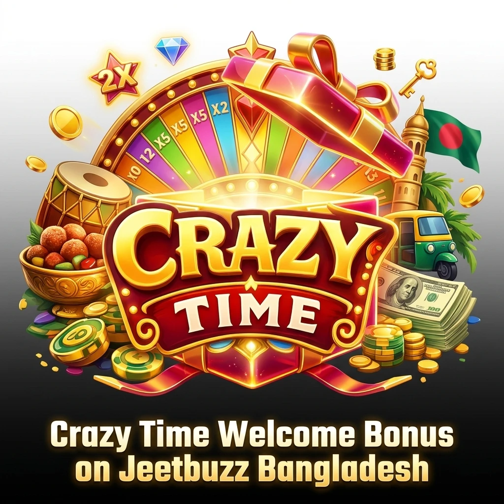 Jeetbuzz Bangladesh Crazy Time welcome bonus with free spins, 25% live casino cashback and 50% sports refund