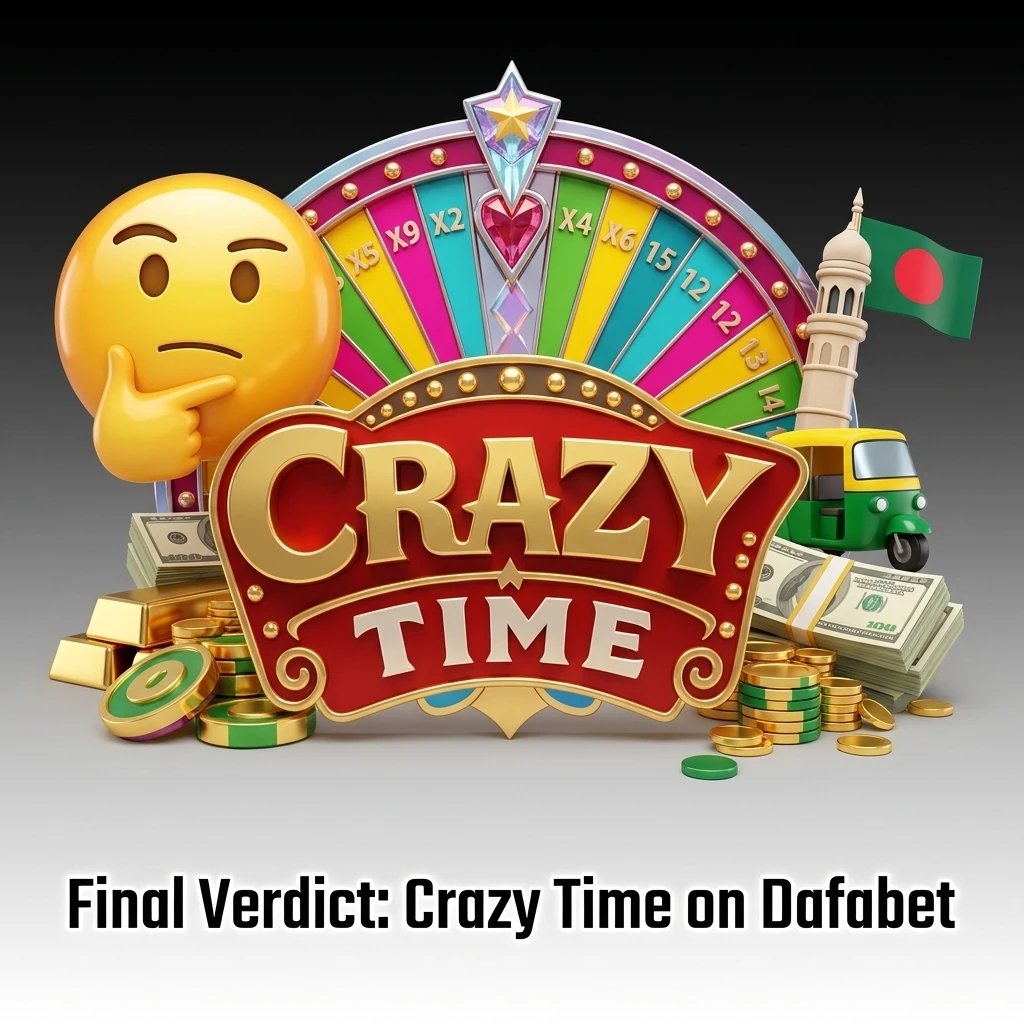 Crazy Time on Dafabet Bangladesh – BDT payments, bKash, Nagad, 30000 BDT bonus, 96.08% RTP live game