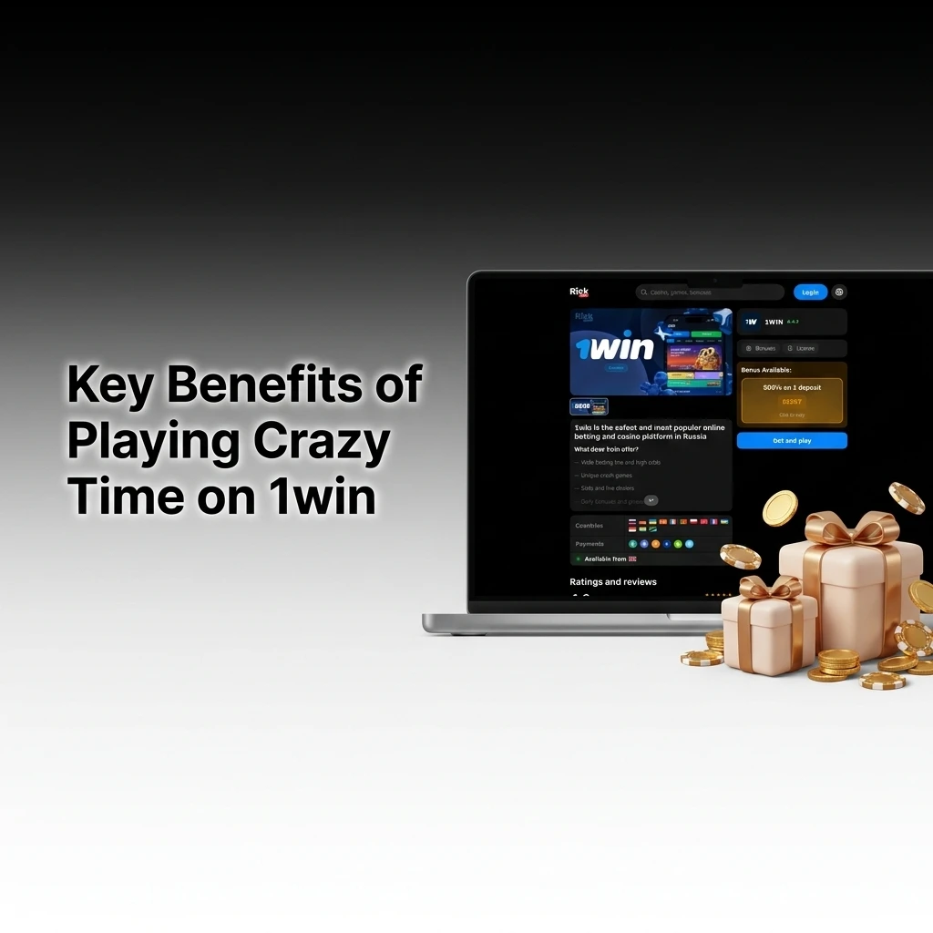 Key benefits of playing Crazy Time on 1win: high RTP, live chat, bonus rounds, low bets from 10 BDT