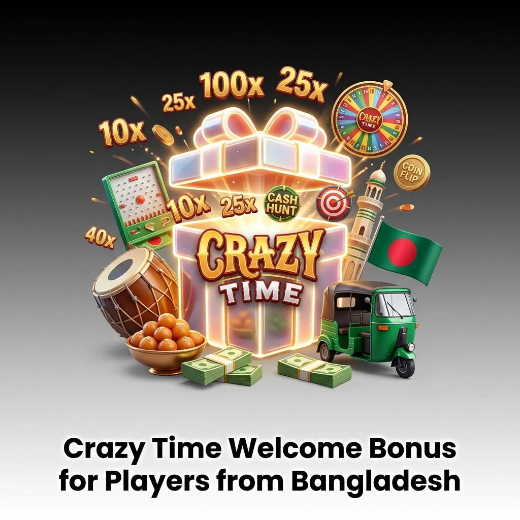 MegaPari welcome bonus 100% match up to 200,000 BDT plus 150 free spins for Crazy Time players in Bangladesh