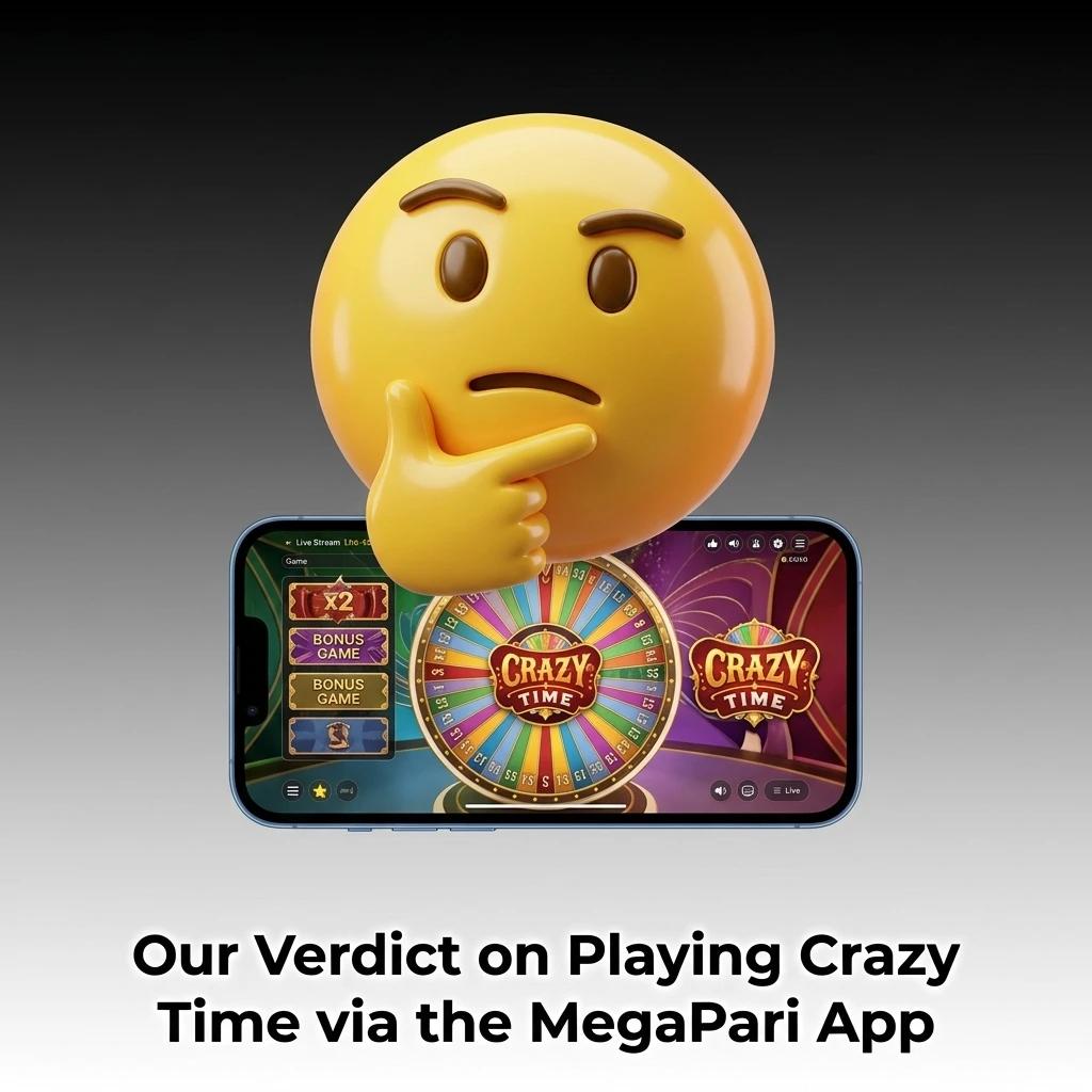 MegaPari Crazy Time app interface showing live gaming features for Bangladesh players with Bengali language support