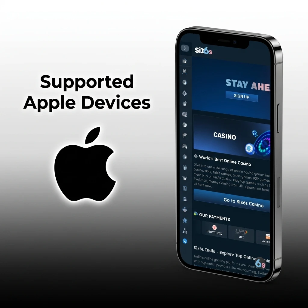 Supported Apple iPhones and iPad running iOS 12 or later for Six6s Crazy Time mobile experience