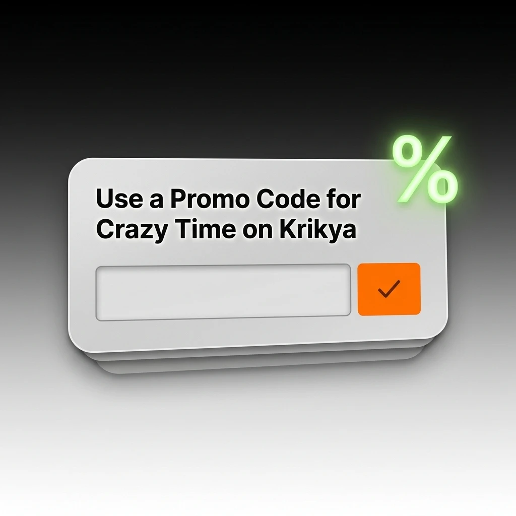 Krikya promo code KRIKYA500 entry field during registration to activate first deposit bonus on Crazy Time