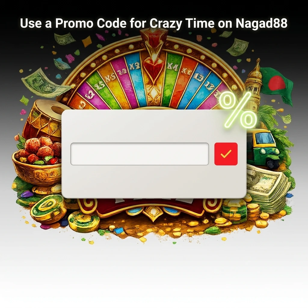 Nagad88 Crazy Time promo code CRAZY88 entry field shown during registration for bonus activation