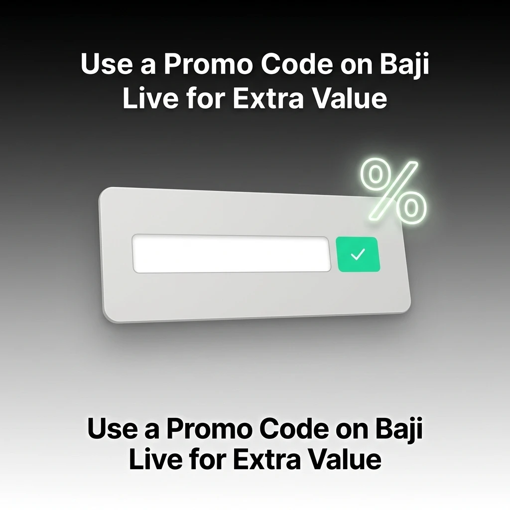 Baji Live promo code BAJI100 entry field during registration for extra deposit bonus value